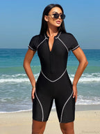 Black Surf Suit Sports Swimsuit One Piece