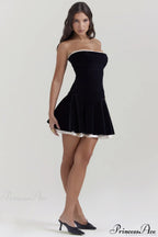 Black Velvet Off Charming The Shoulder Dress