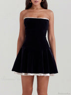 Black Velvet Stylish Strapless Mini Dress