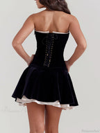 Black Velvet Stylish Strapless Mini Dress