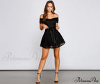 Blair Formal Off Charming The Shoulder Lace Dress