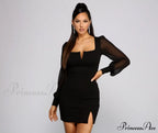 Blake Chiffon Sleeve Charming Crepe Mini Dress