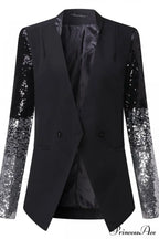 Blazer With Stylish Sequins Sleeve
