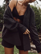 Blouse Outfits With Clothing Pieces Blouses Two Fashion Warm-Season Mini Tracksuits Women Cotton Sets Shorts Fashion