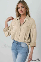 Blouse Textured with Buttons