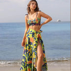 Blue Demon Eye High Waist Two Piece Set