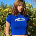 Blue Graphic Stylish Letter Print Tee