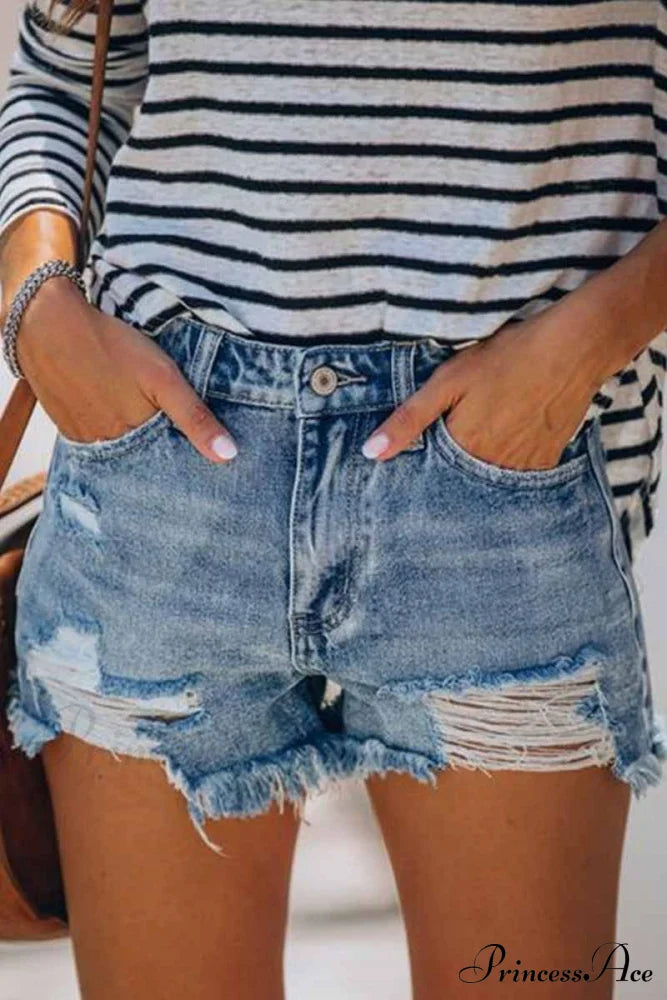 Blue with Loose Jeans Buttons