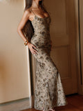 Beaded Embellished Corset Maxi Dress