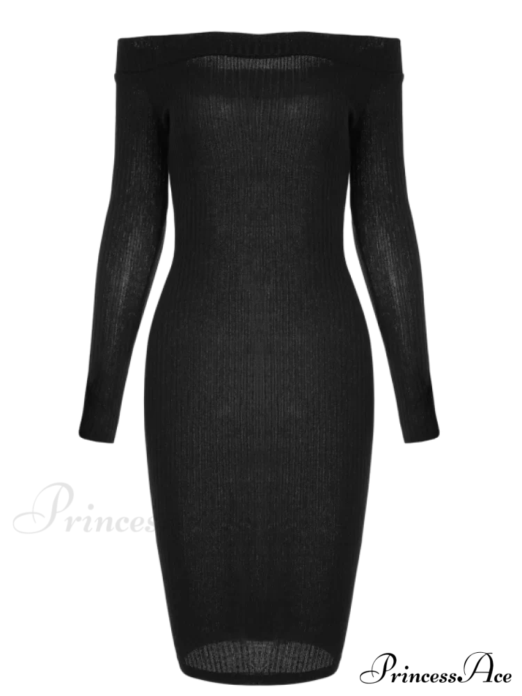 Bodycon Long Shoulder Arm Off Dress