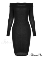 Bodycon Long Shoulder Arm Off Dress