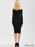Bodycon Long Shoulder Arm Off Dress