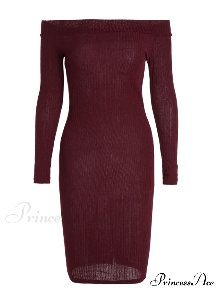 Bodycon Long Shoulder Arm Off Dress