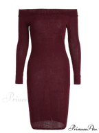 Bodycon Long Shoulder Arm Off Dress