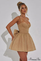 Bodycon Sequined Strapless Bow Party Dress