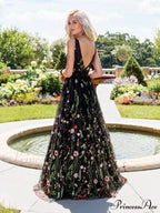 Bohemia Floral V Neck Backless Maxi Dress