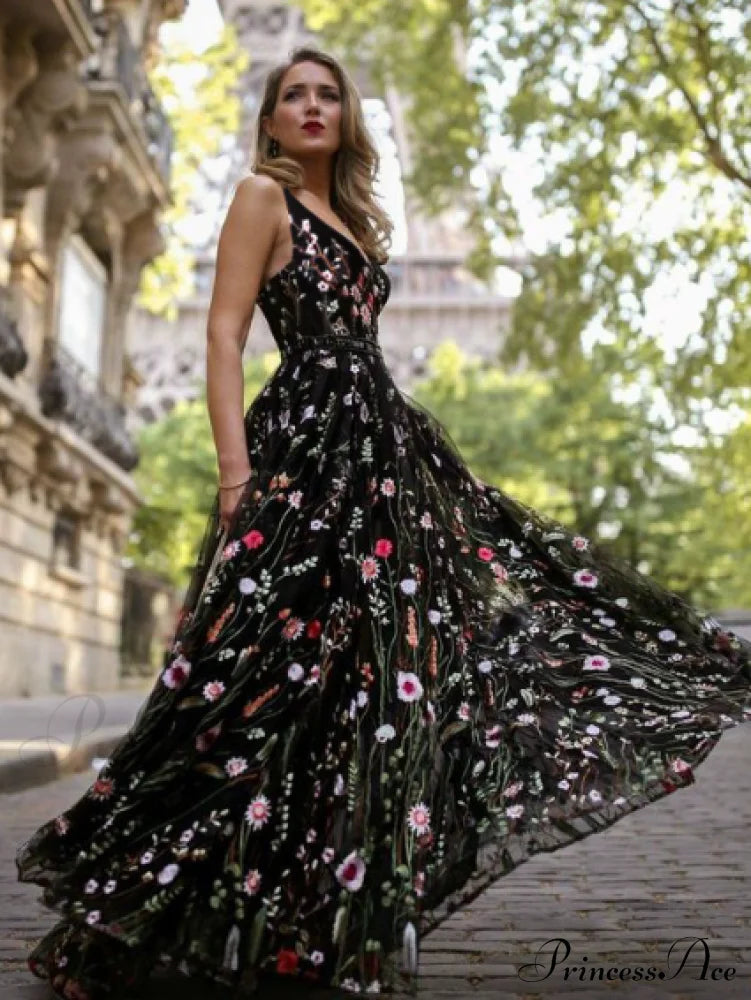 Bohemia Floral V Neck Backless Maxi Dress