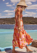 Bohemian Festive Warm-Season Elastic Gown Design with Coastal Women Tie Sundress Up Straps