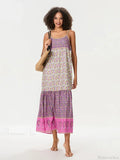 Bohemian Floral Spaghetti Strap Ruched Floral Dress