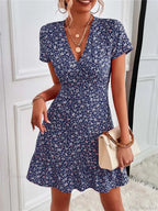 Bohemian Flower Summer Short Women Boho Dress