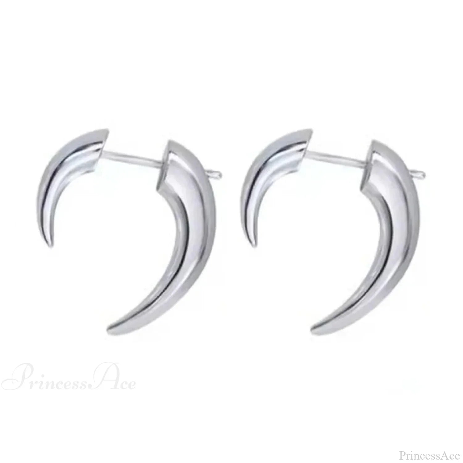 Bohemian Gilded Silvery Lunar Horn Stud Earring