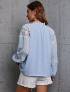 Bohemian Lace Hollow Out Tassel Oversize Boho Blouse