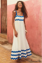 Bohemian Summer Printed A-Line Sexy Backless Spaghetti Strap Boho Dress