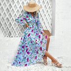 Boho Beach Deep V Neck Maxi Dress