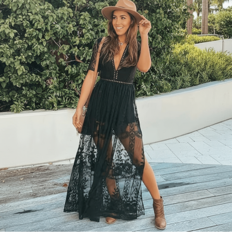 Boho Black Maxi Dress