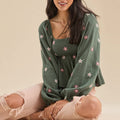 Boho Floral Print Peplum Top