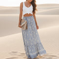 Boho Floral Print Maxi Skirt