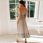 Floral Print Spaghetti Strap Boho Dress