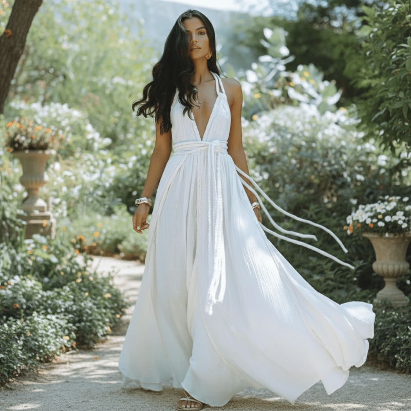 Boho Backless Bandage Maxi Dress