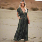 Boho Casual Summer Beach Cover Up Dress
