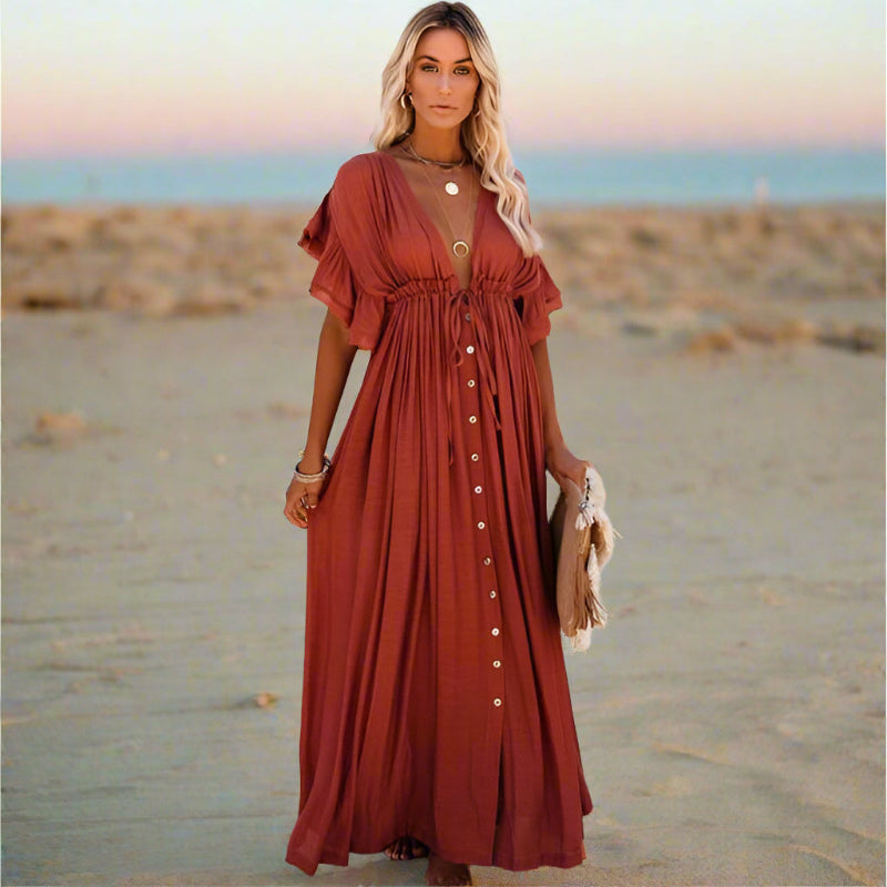 Boho Casual Summer Beach Cover Up Dress