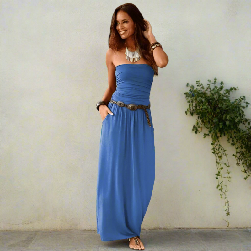 Boho Chic Bandeau Off Shoulder Maxi Dress