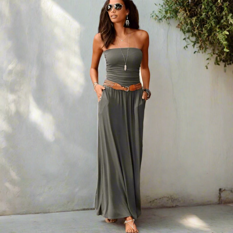 Boho Chic Bandeau Off Shoulder Maxi Dress