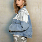 Boho Snake Print Denim Jacket