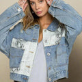 Boho Snake Print Denim Jacket