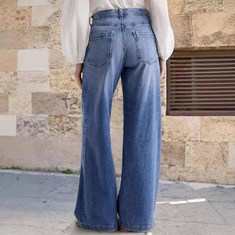 Boho Wide Leg High Waist Jeans