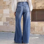 Boho Wide Leg High Waist Jeans