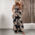 Boho Floral Print Sleeveless Jumpsuit