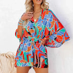 Boho Floral Print Romper