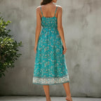Floral Print Sleeveless Midi Dress