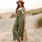 Boho Casual Flare Leg Jumpsuit Overalls