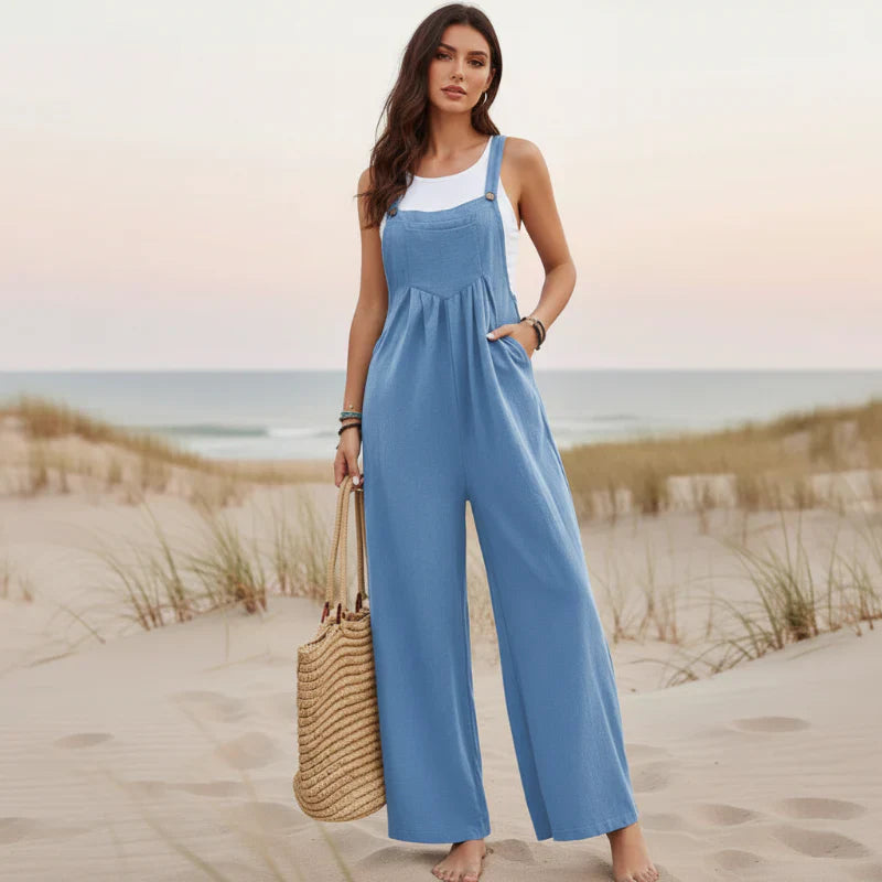 Boho Casual Flare Leg Jumpsuit Overalls