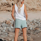 Boho Mid-Rise Beach Shorts