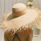 Boho Woven Straw Beach Sun Hat