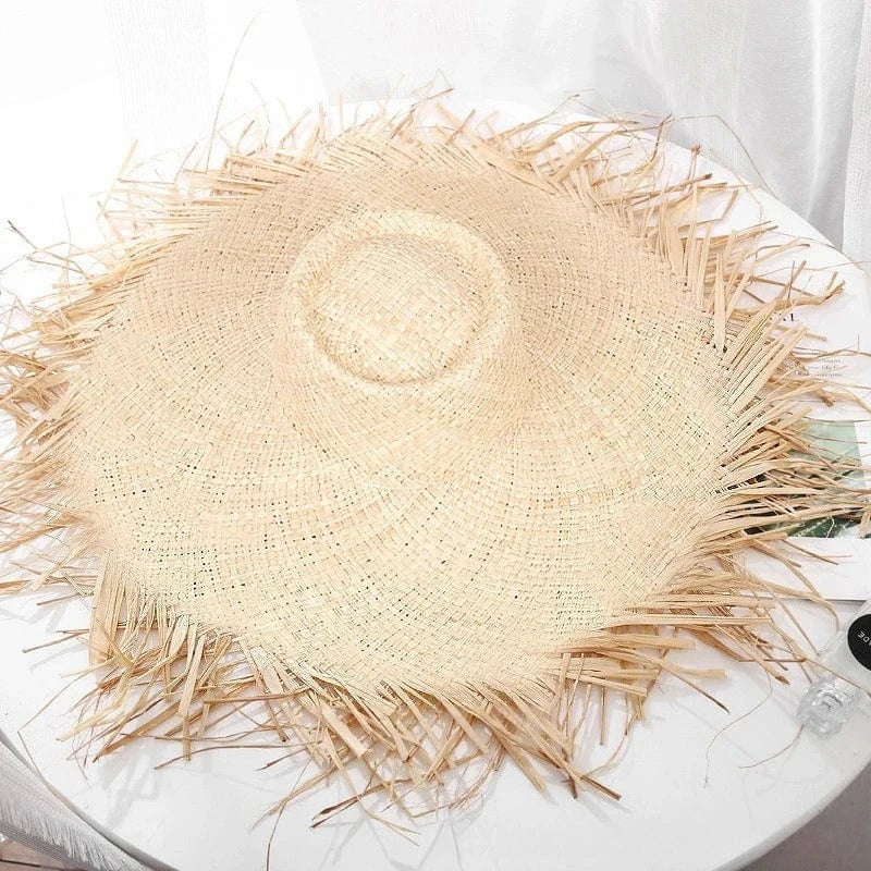 Boho Woven Straw Beach Sun Hat