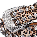 Boho Leopard Print Leather Belt